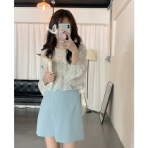 missqiuqiu autumn home homemade (fine broken gentle) main push dizzy flower girl sweet long sleeve chiffon shirt