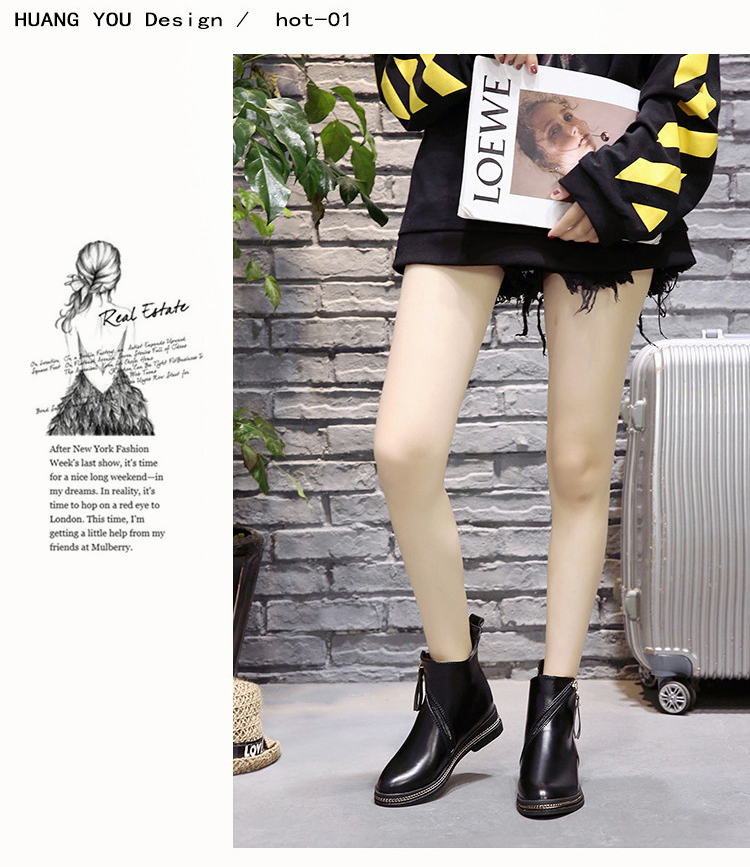 Booties mùa thu đông 2018 Giày mới Martin ủng nữ Giày gió Anh Giày nữ đế bệt shop giày boot nữ