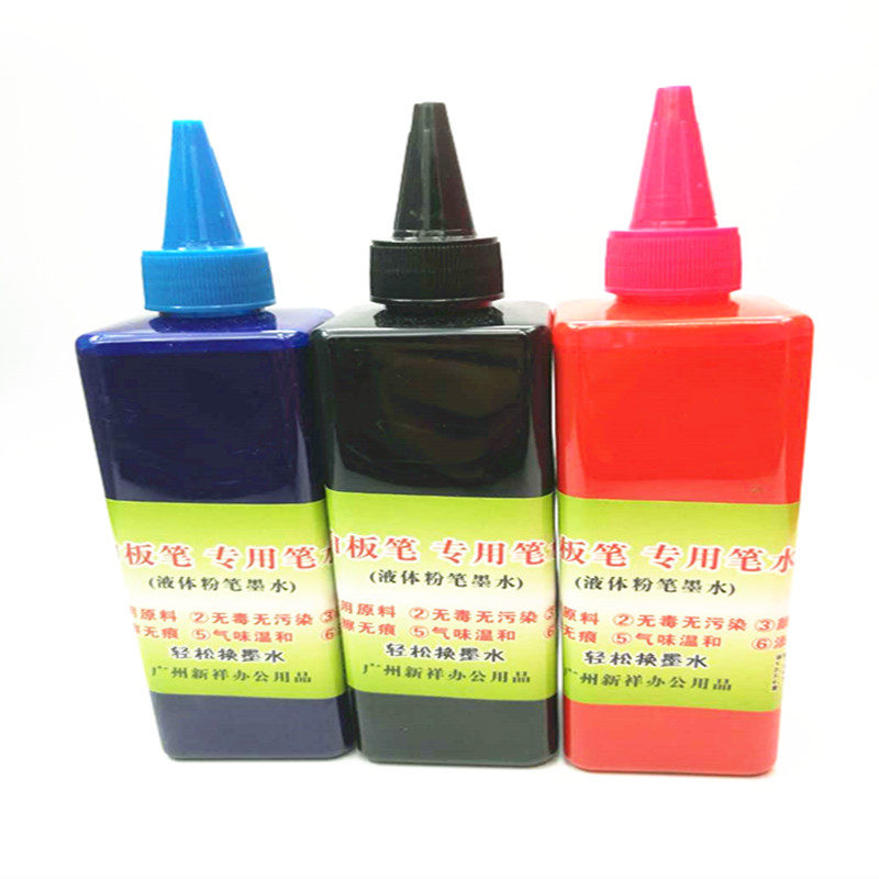 Erasable whiteboard pen ink black easy-to-wipe water-based marker refill liquid 500ml large-capacity whiteboard water