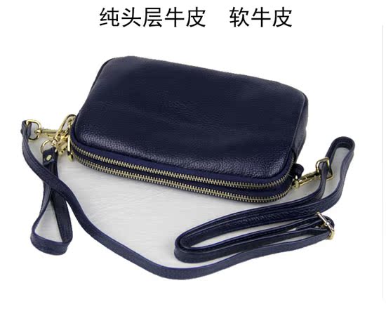 Da nữ túi điện thoại di động đeo túi nhỏ dây kéo đôi nhỏ túi chéo điện thoại di động Túi xách nữ Túi da nữ Túi Messenger - Túi điện thoại túi xách nữ hàng hiệu
