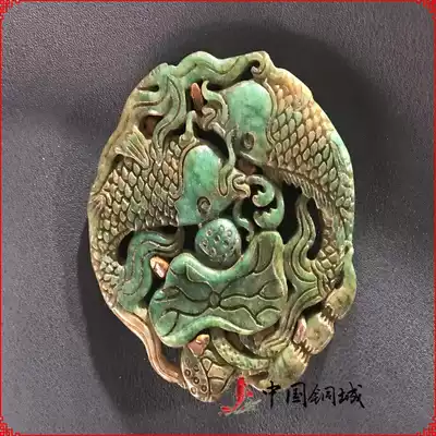 Antique Han Dynasty antique jade, old Xiu jade, carved high ancient jade wall pendant, Hanfu brand jade pendant, Pisces