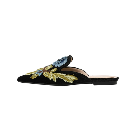 Тапочки, модная обувь, слайдеры, с вышивкой, китайский стиль, французский стиль