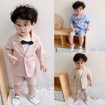 Boys spring summer suit two-piece baby Foreign suit suit suit suit childrens casual dress 1 year birthday dress