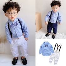 Boy suit suit suit 1 year old baby with pants Spring and Autumn Children boys birthday gentleman flower girl dress