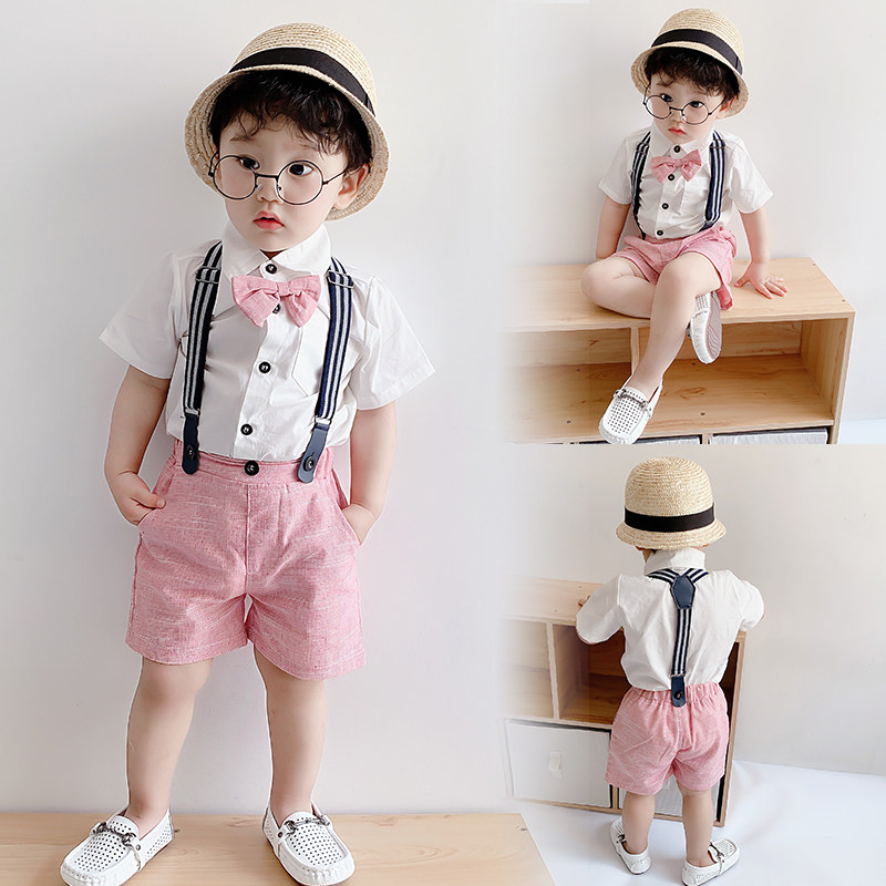 Male Baby Gentleman's Age Suit Baby Cuddling Bag Pants Boy Yingren Wind Wedding Flower Boy Dress Birthday Catch of the week