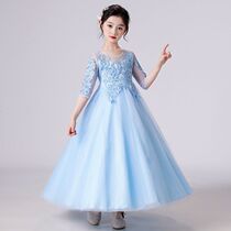 Girls long skirt tenth birthday dress white gauze skirt childrens costume summer Liuyi performance chorus girl princess skirt