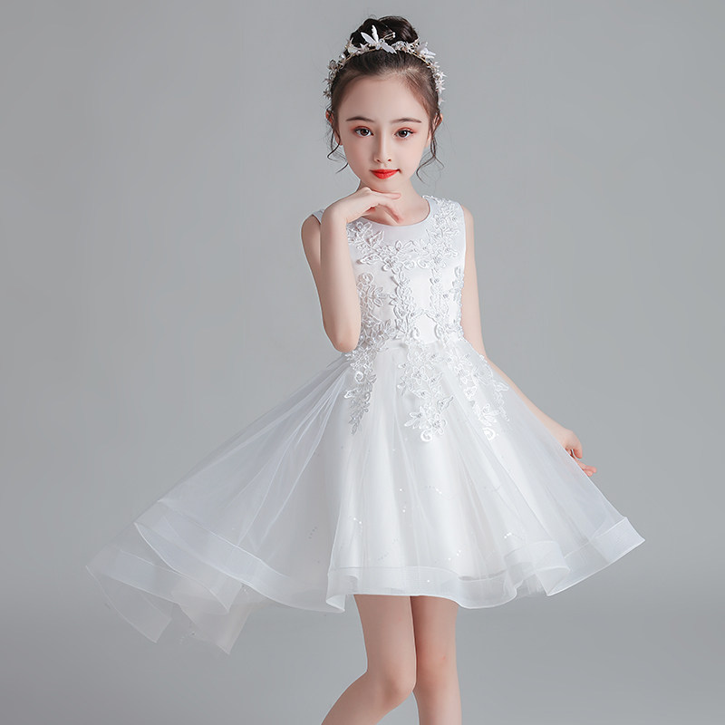 Children's dress girl short after long dress Summer performs 10th birthday princess dress