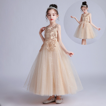 Girls dress summer ten-year-old girl birthday princess dress childrens chorus performance Liuyi host performance dress