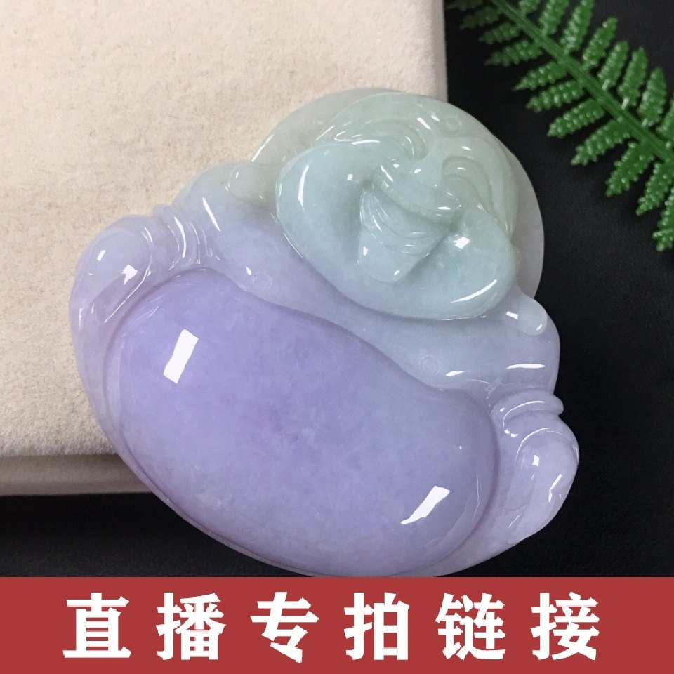 Dongge live jade ice species Pixiu Pingan buckle Passepartout necklace Sweater Link Passepartout S925 silver inlaid Buddha