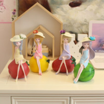 Creative resin home crafts fruit beauty doll living room TV wine cabinet desk decoration wedding room decoration