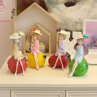 Creative resin home craft gift decoration fruit beauty doll living room TV wine cabinet desk decoration wedding room decoration