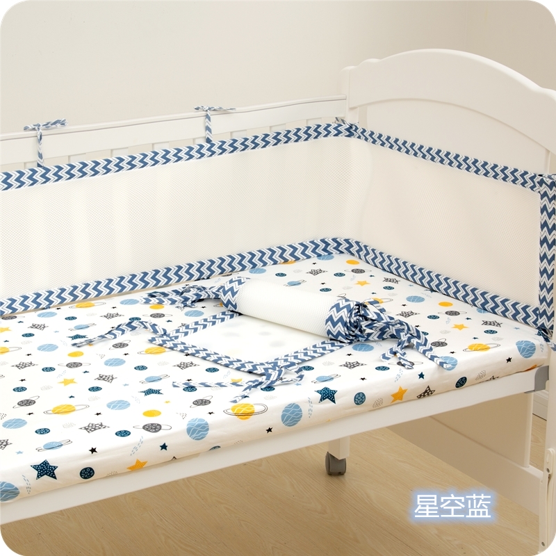 Crib bed surround summer thin breathable baby anti-collision soft bag children's bed surround cloth stitching bed can be customized