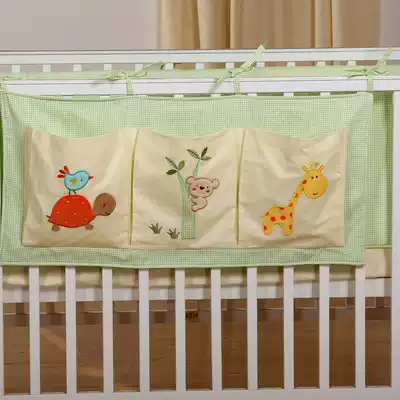 Baby bed side hanging bag, baby bottle small object storage diaper bag, cotton baby bed storage bag, storage bag, multi-function