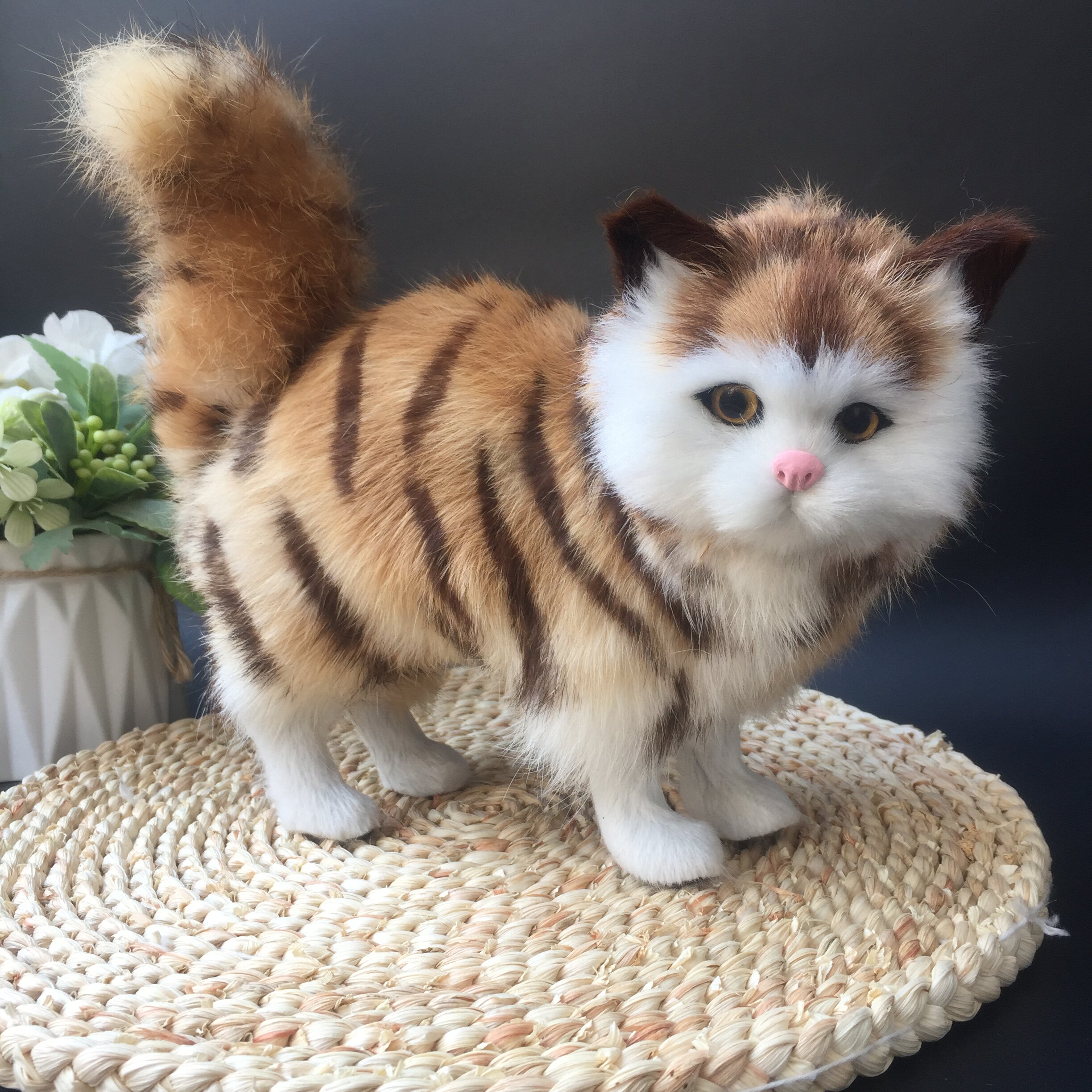 Simulation kitten doll plush toys girls birthday gifts animal home creative ornament doll model