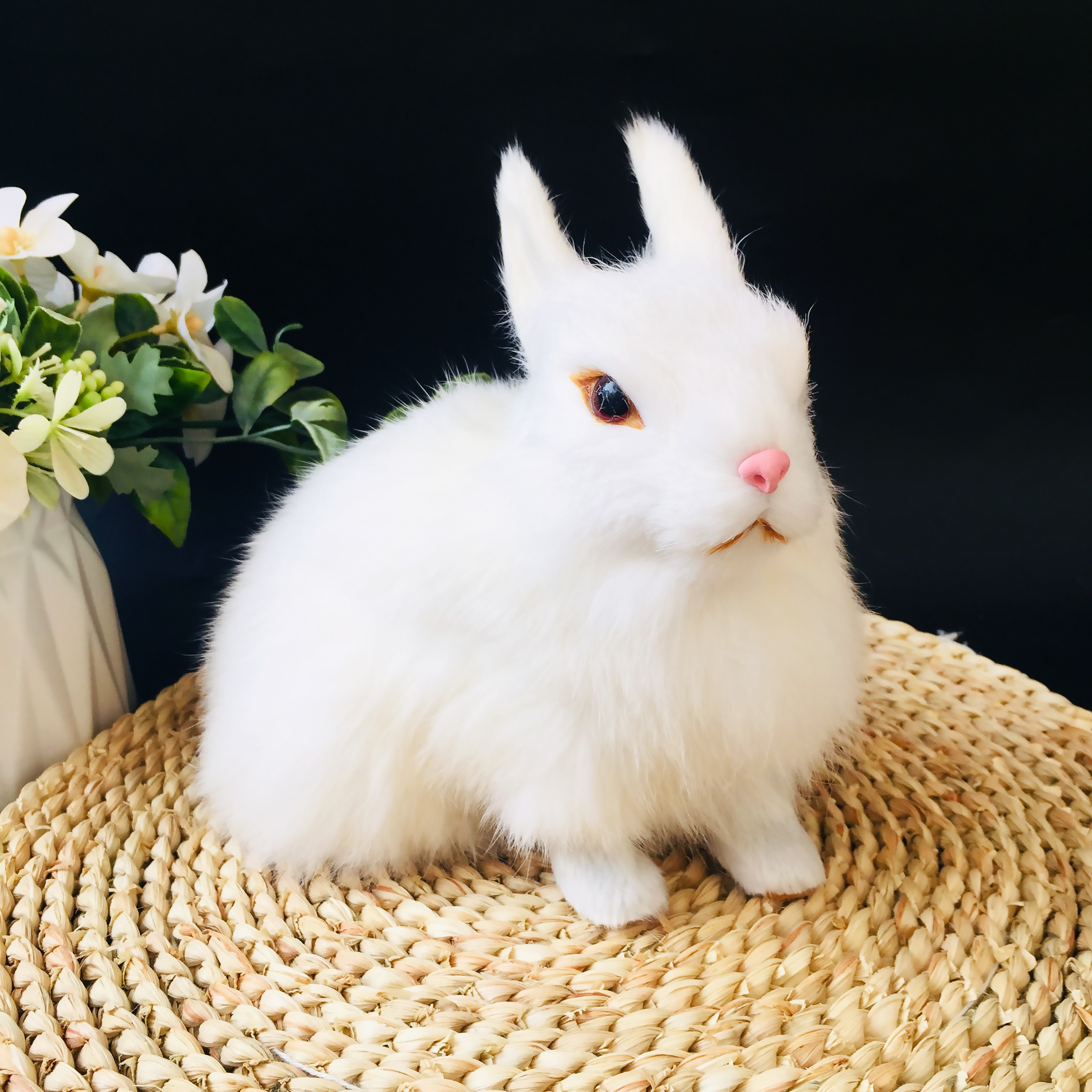 Simulation rabbit cute plush toy girl birthday gift senior desktop decoration home living room creative jewelry