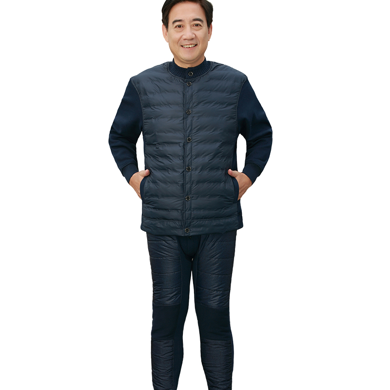 đồ lót nam xuống ấm trung niên và cũ cộng với dày cộng với nhung bộ nữ mẹ cardigan kích thước lớn cộng với chất béo mùa đông thẻ mở.