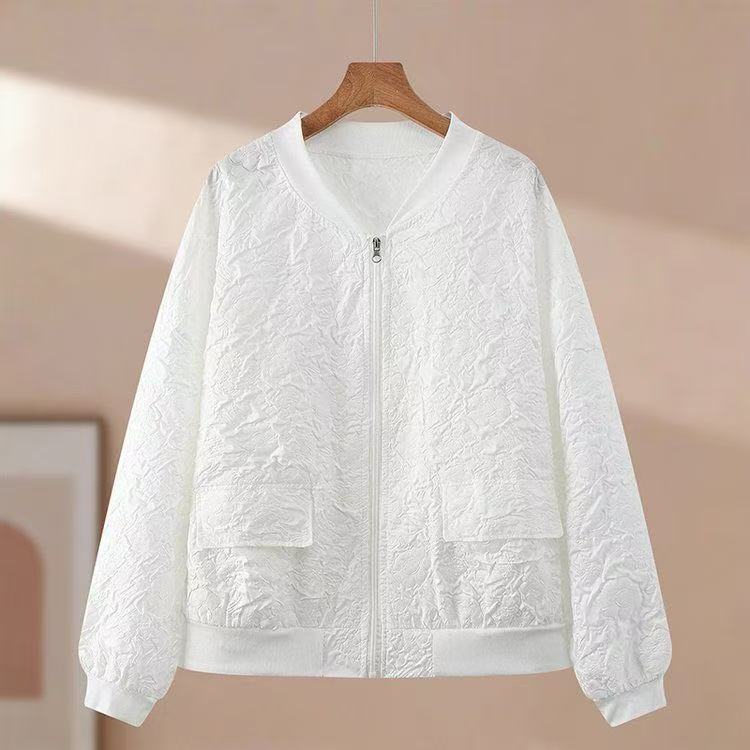 Popular Jacket Bubble Gauze Baseball Jacket for Women 2026 Spring and Summer New Loose Top Chanel-Style Jacket Popular Jacket Bubble Gauze Baseball Jacket for Women 2026 Spring and Summer New Loose Top Chanel-Style Jacket