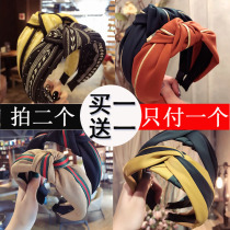 Korean Version New Hair Stirrup Brief About 100 Lap Stripe Cross Middle Knotted Broadside Bow Tie Head Stirrup Press Hair