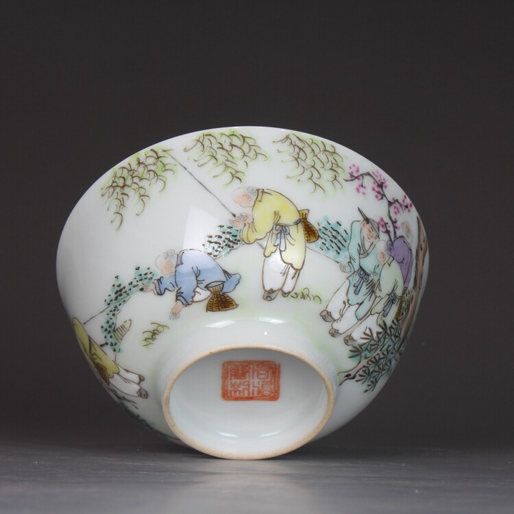 中国古美術 大清同治年治粉彩水盤 文房具 y205 中国古美術 大清同治年