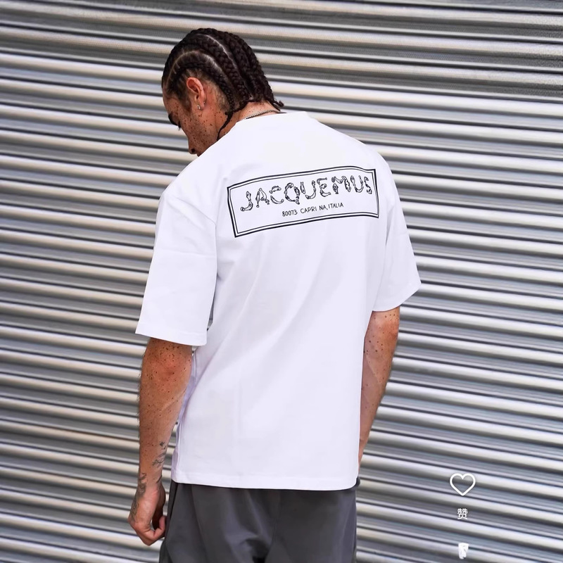2026 European and American Trendy Brand Jacquemus Capri Fish Cartoon 280g Heavy T-Shirt Short Sleeve