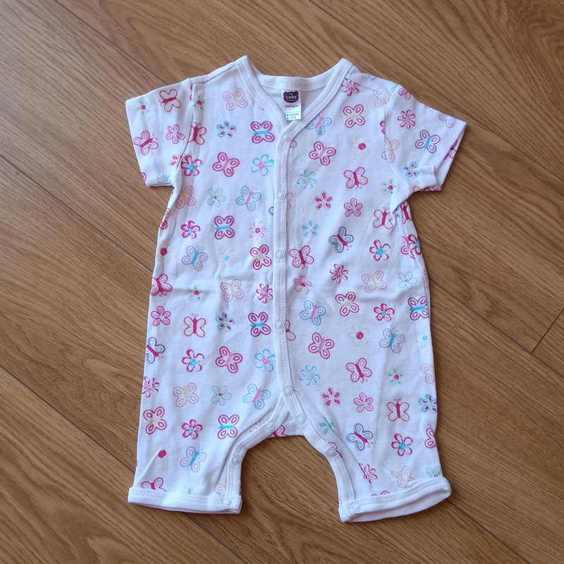 Foreign trade French single tail single baby girl cotton floral jumpsuit baby flat corner four corners climbing broken code special price