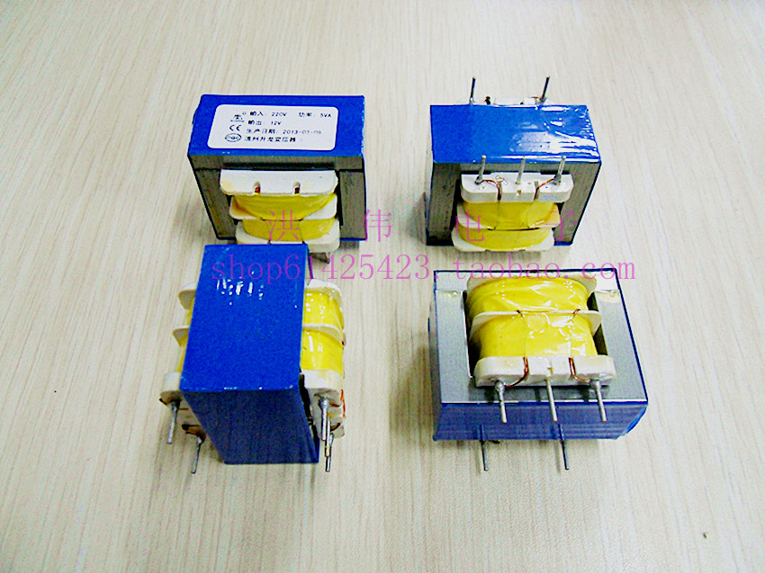 Direct selling all-copper AC 5W12V5VA12V13X20 5-pin straight-in circuit board EI type power transformer 12V