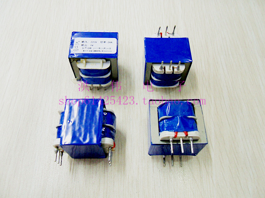 Factory direct sales 1 5W9V1 5VA9V8X19 6-pin vertical in-line circuit board EI type power transformer 9V