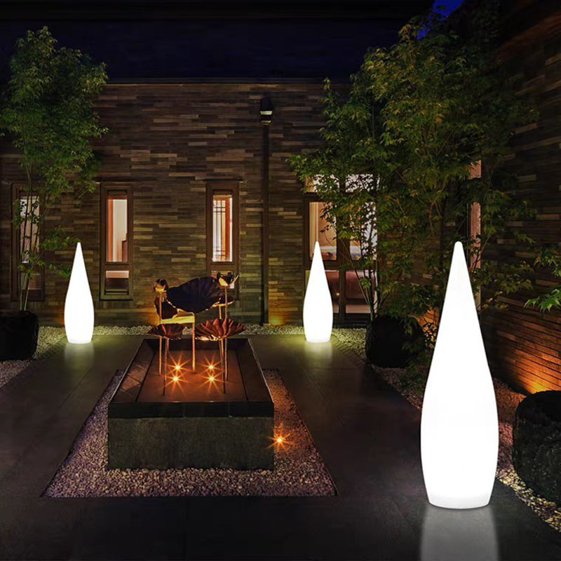 LED luminous water drop lamp outdoor decoration solar landscape garden floor lamp hotel exhibition wedding guide light