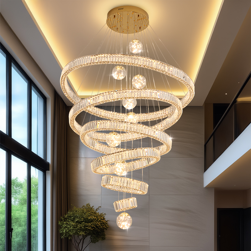 Large Chandelier for Duplex Houses, Villa Hollow Crystal Chandelier, Light Luxury Self-Built House, High Ceiling, Mid-Floor, 2026 New Model Large Chandelier Large Chandelier for Duplex Houses, Villa Hollow Crystal Chandelier, Light Luxury Self-Built House, High Ceiling, Mid-Floor, 2026 New Model Large Chandelier