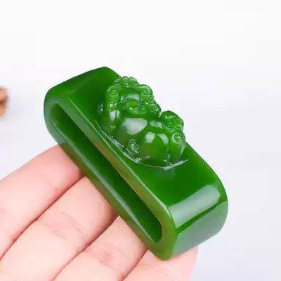 Xinjiang Hotan Jasper men's waist with waist hanging transport evil evil fortune belt buckle natural jade leather belt buckle