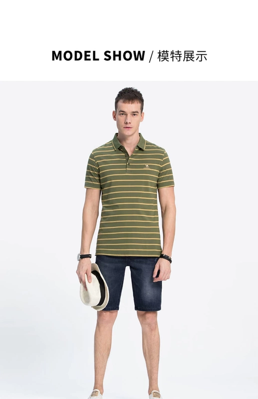 Lạc đà / Lạc đà ngắn tay nam mùa hè Ve áo POLO Áo thêu Kinh doanh Casual Áo thun ngắn tay nam - Áo phông ngắn áo thun nam có cổ