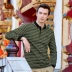 Lạc đà nam mùa xuân thời trang Slim Lapel Business sọc POLO Áo sơ mi dài tay giản dị ao polo nam Polo