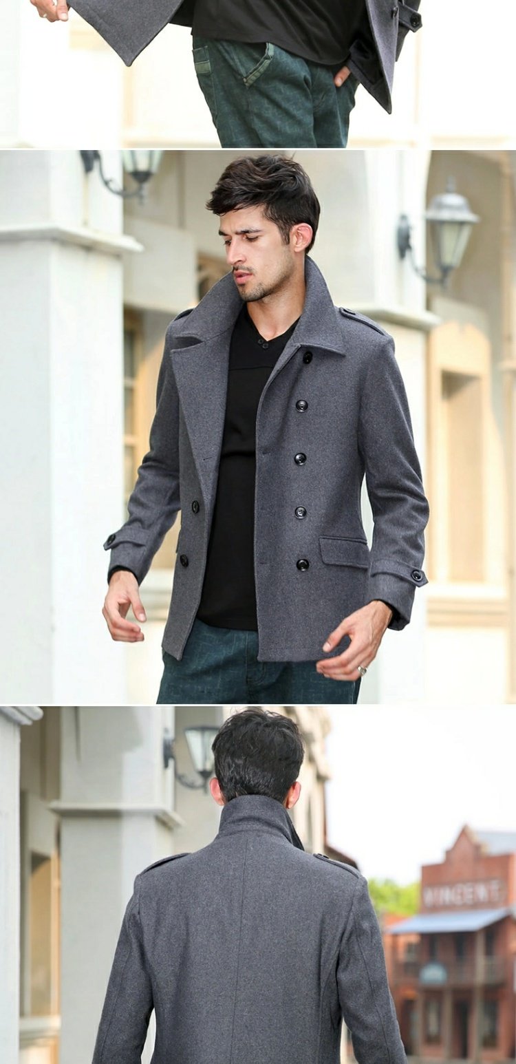 Áo khoác lông cừu màu camel / lạc đà mùa đông cho nam áo Vest dạ nam