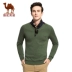 Áo len lông cừu / lạc đà nam V-cổ Cotton Áo len mùa thu Hàn Quốc Slim Men Thanh niên Áo len dài tay - Kéo qua áo sweater nam Kéo qua