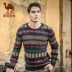 Giải phóng mặt bằng Lạc đà Thời trang nam Jacquard Vòng cổ cao cổ dày Áo len mỏng đan áo sơ mi nam - Kéo qua quần áo nam hàng hiệu Kéo qua
