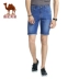 Thời trang nam Camel mùa hè Quần short denim giản dị được giặt thẳng Quần nam mid-up - Quần jean quần nam đẹp Quần jean