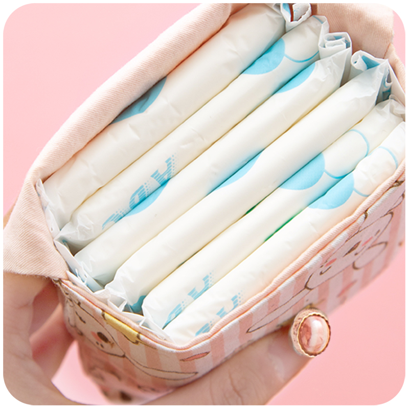 Sanitary napkin storage bag portable menstruation big aunt pack small bag cute menstrual period girl heart m portable box