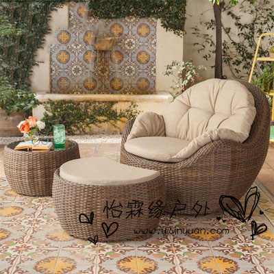 Outdoor vine sofa combination living room tablechairFurnishesCreative small household balcony lazy vine sofa three pieces