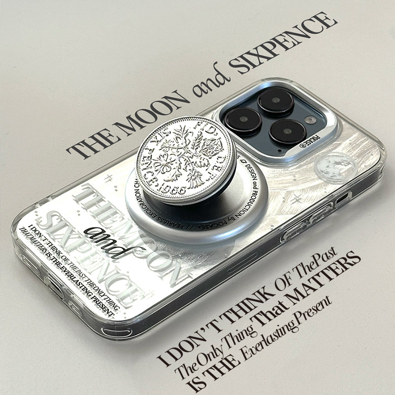 The moon and sixpence plating silver iPhone 17 promax mobile phone protection case protection IMD couple were lucky to apply Apple 16 promax magnetic card packs to the original 14p protection set of 15 p.