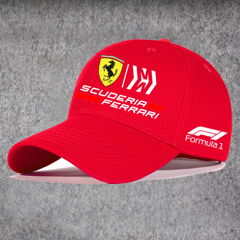 F1 Ferrari Racing Team Cap Lettering Unisex Baseball Cap Sunshade Peaked Cap Casual Streetwear Sports Cap