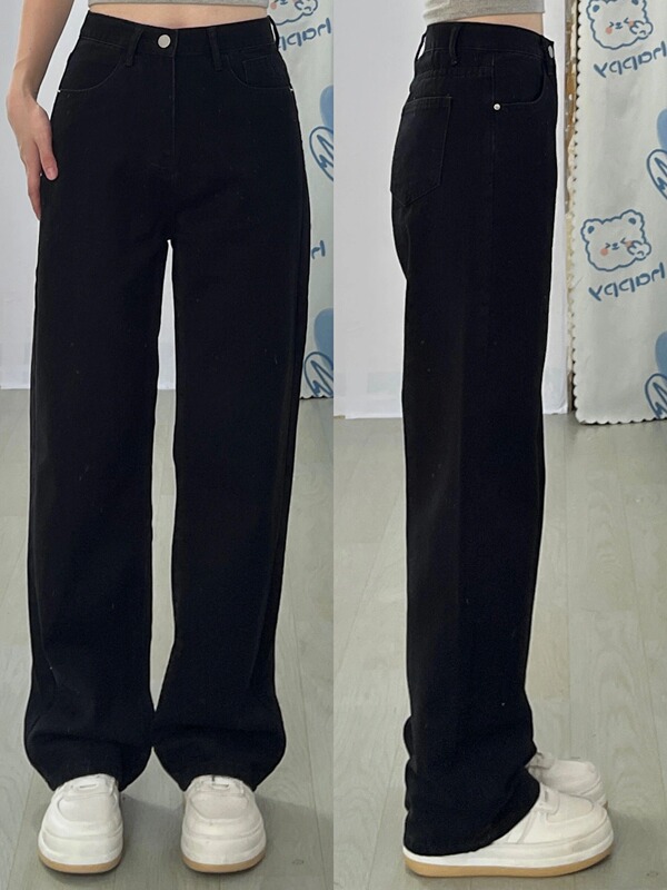 1.0-150kg Extra Large Size Jeans for Plus-Size Women, High-Waisted, Stretchy, Straight-Leg Jeans, Pear-Shaped Body, Slimming and Flattering