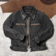 Defei grinded cowhide flight suit suit jacket ຫນັງສໍາລັບຜູ້ຊາຍແລະແມ່ຍິງ jacket ຫນັງແທ້ຈິງແອວສູງ retro workwear jacket ຫນັງ