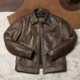 1930 Retro Distressed Motorcycle Jacket Leather Jacket Cracked Thick Soft Cowhide Jacket Men and Women's Workwear Jacket ຫນັງແທ້