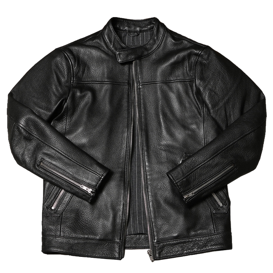 肖特机车款皮衣厚软山羊皮外套真皮骑行服春秋男士立领修身皮夹克