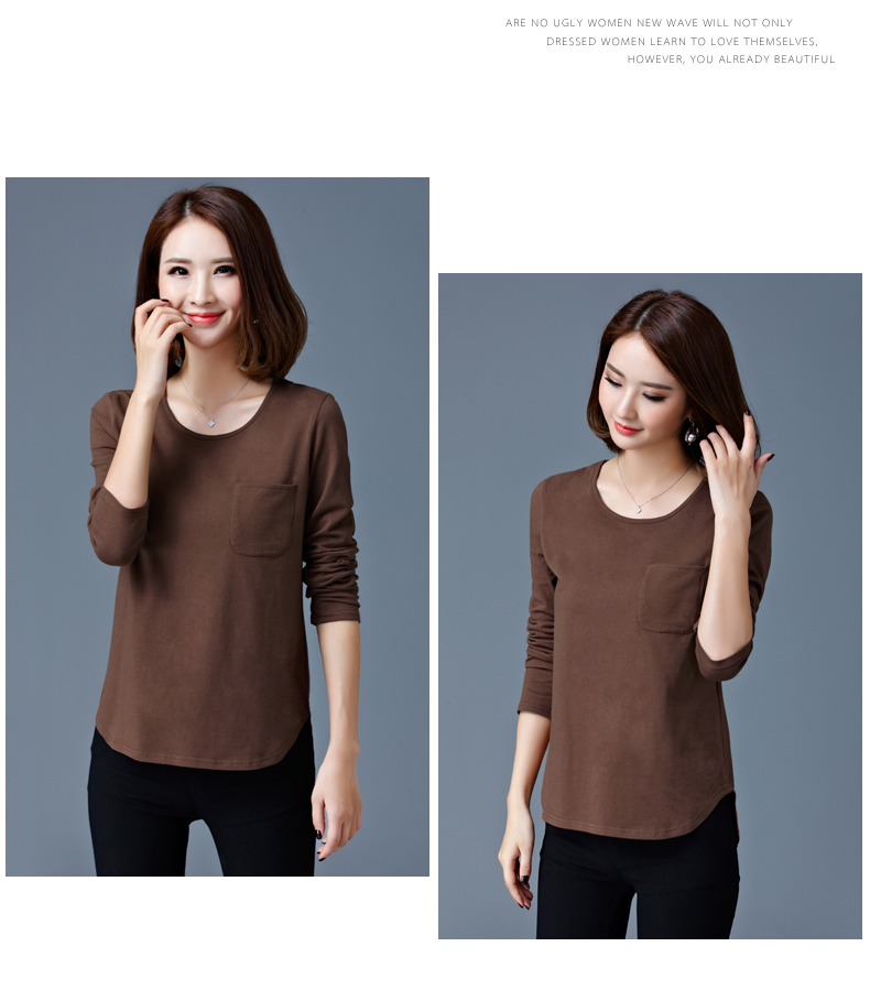 Mùa thu mới cỡ lớn cho phụ nữ trung niên 30 - 40 tuổi tải áo sơ mi dài tay Áo thun cotton đáy rách áo voan kiểu tuổi trung niên