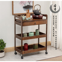  Kitchen shelf Removable trolley with wheels Dining car Floor multi-layer rack Storage rack Finishing storage rack Bamboo