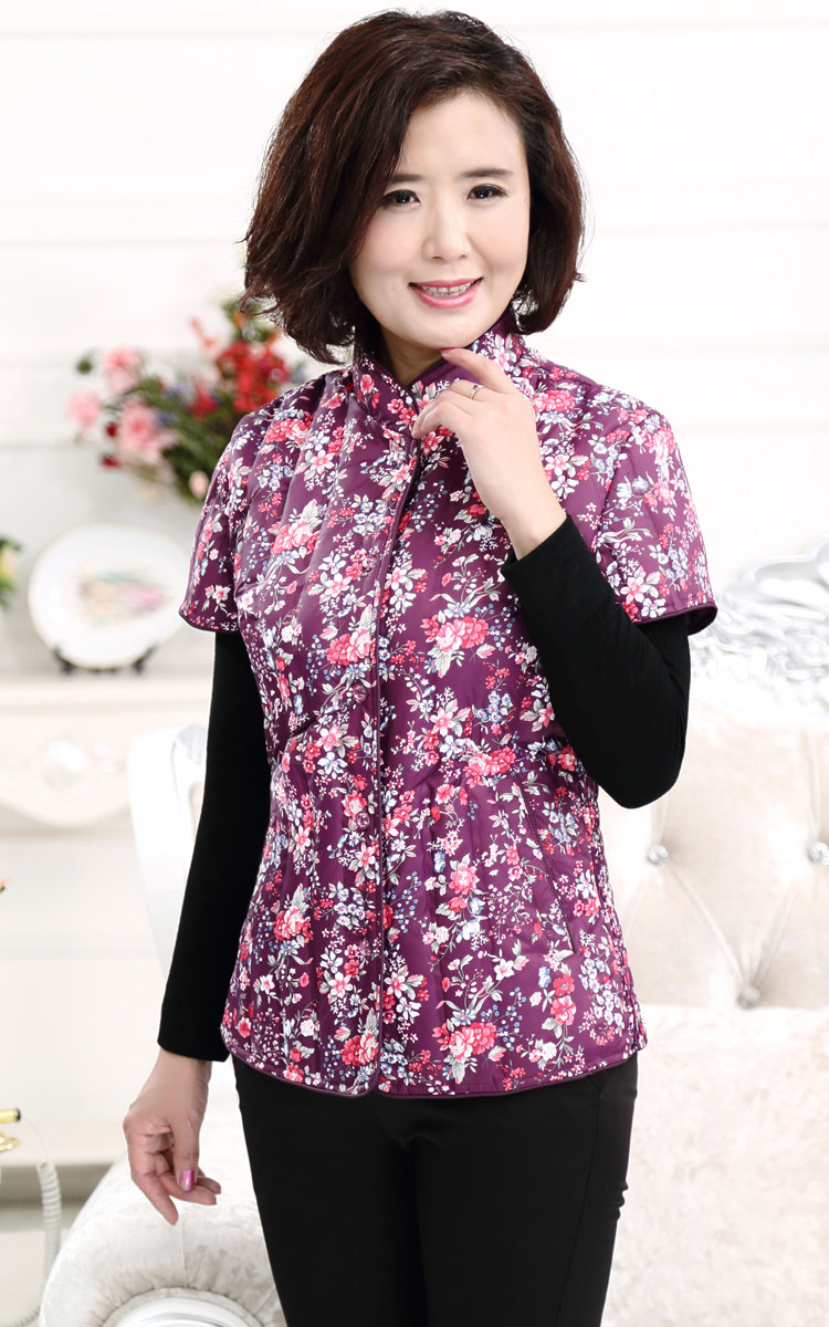 Демисезонный бархатный жилет с пухом, для среднего возраста, короткий рукав, большой размер 