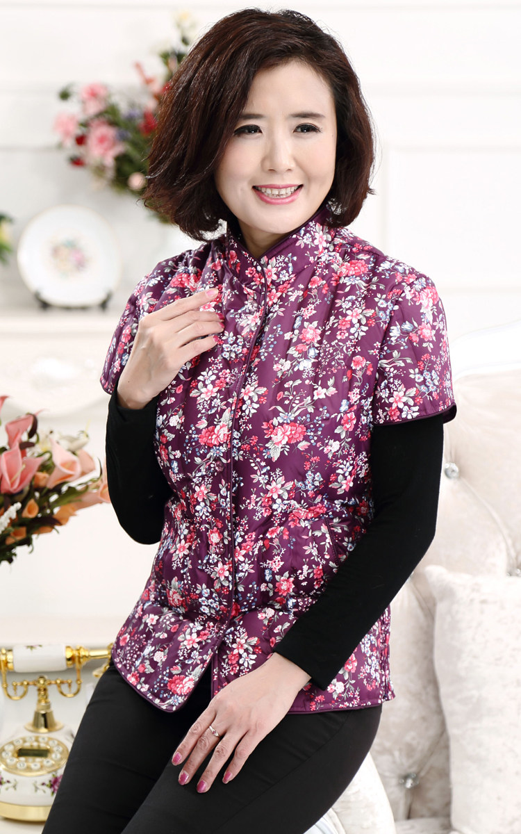 Демисезонный бархатный жилет с пухом, для среднего возраста, короткий рукав, большой размер 