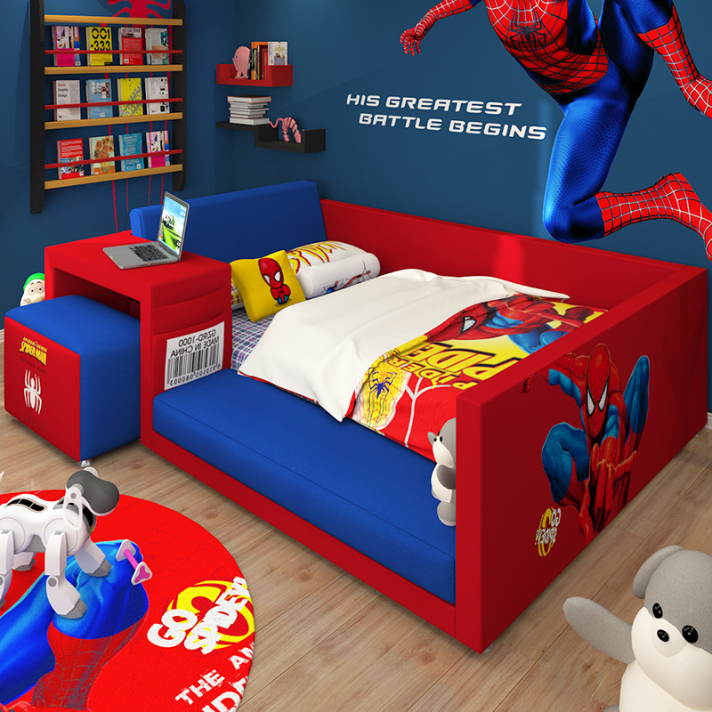 Ondis Children S Bed Boy Spider Man Single Bed Fabric Child Bed