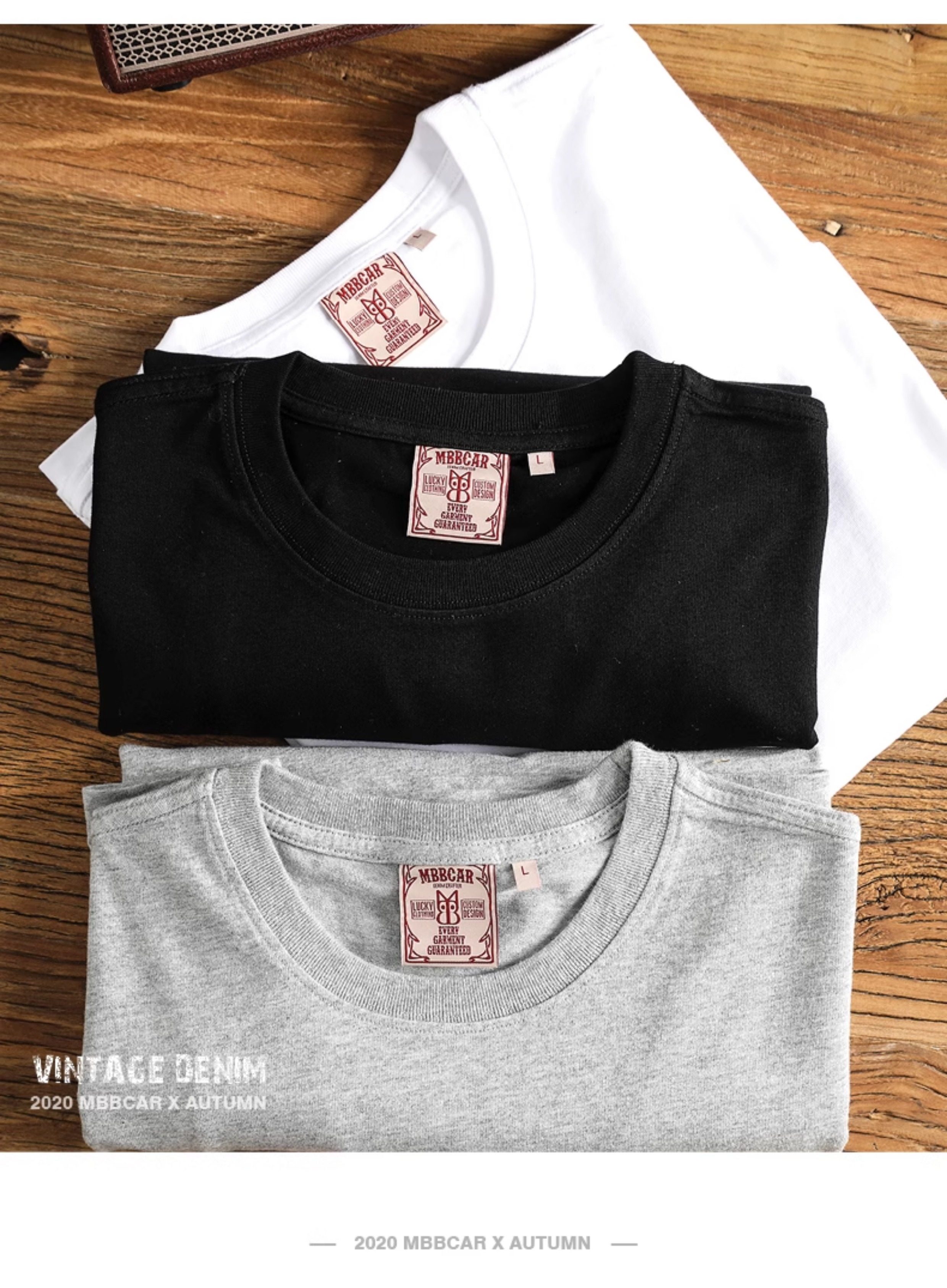 270g тяжеловес хлопок Перевернуть прошлое фонд длинный рукав T -Shirt mbbcar узкий Амеа Казах твердый поездка свитер, mbbcar/窄幅 
